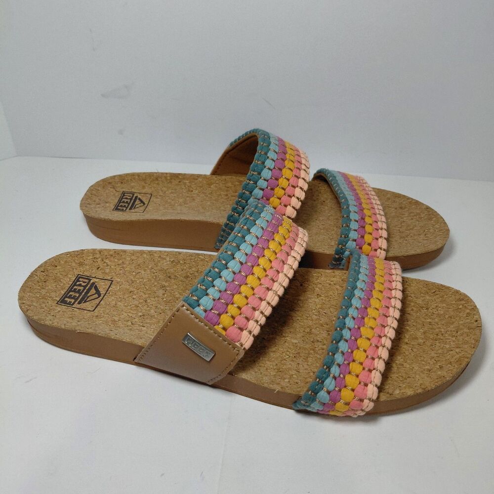 REEF BEACHY WOVEN CUSHION VISTA SLIDE POOL SANDAL Women's SIZE 11